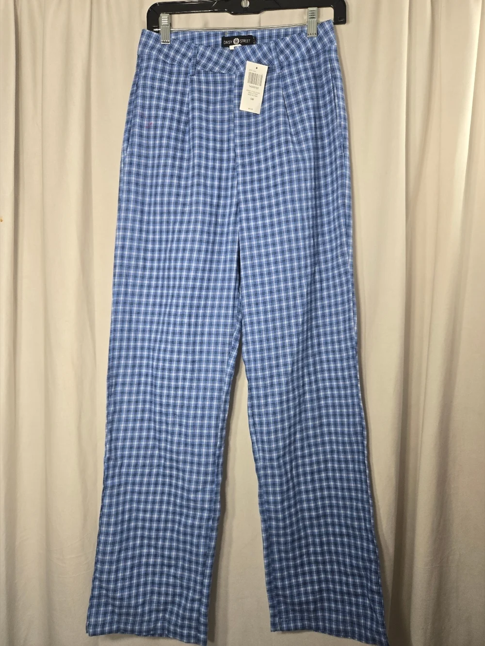 Daisy Street For Hot Topic Blue Plaid Wide Leg Trouser Blue NWT Sz Small